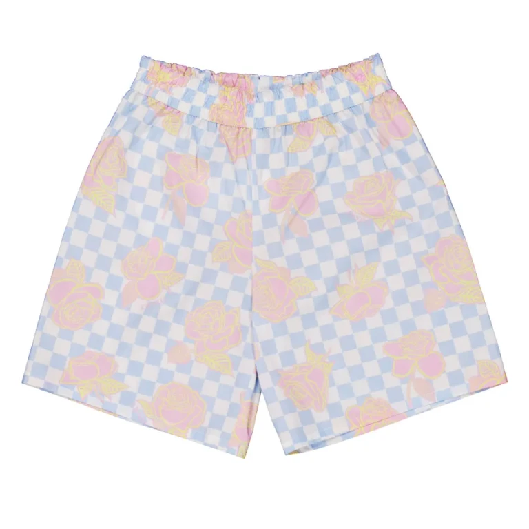 Young Versace Girls Checkboard Rose Poplin Shorts