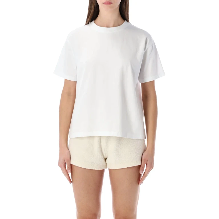 Short-Sleeve Cotton T-Shirt with Dropped Shoulders (FIZ02AWHITE)