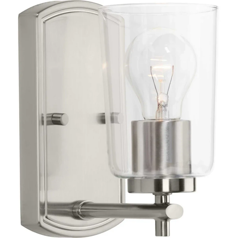 Brushed Nickel One Light Bath & Vanity from the Adley Collection