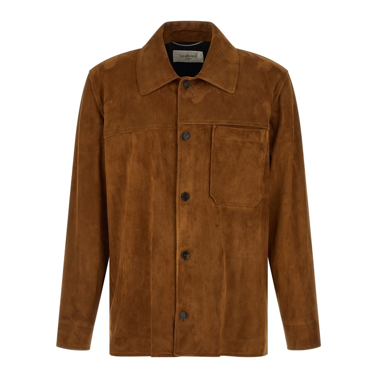 Saint Laurent Brown Lamb Leather Jacket Clothing - Men