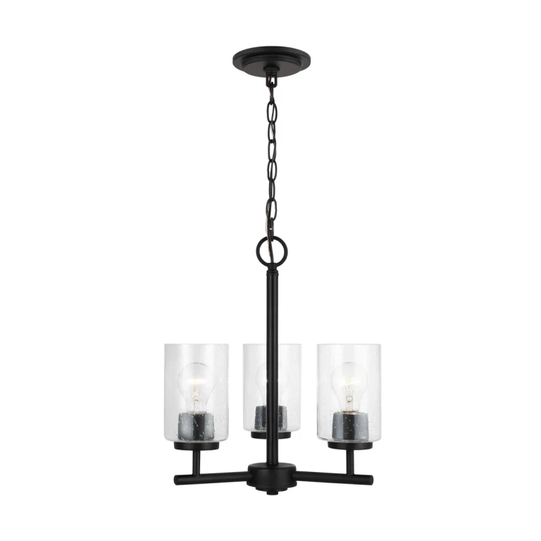 Oslo 3-Light Contemporary Chandelier in Midnight Black