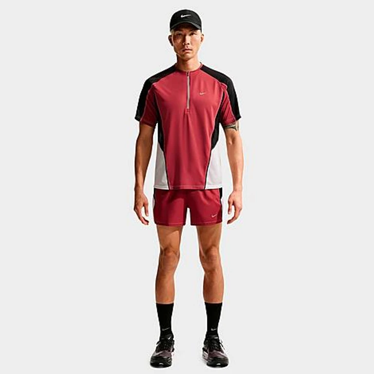 Nike Men's Retro Dri-FIT 4" Brief-Lined Running Shorts in Team Crimson/Black/Summit White Size: XS