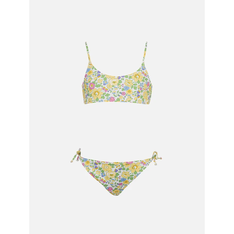 Mc2 Saint Barth Girl Double Face Bralette Bikini Jaiden With Betsy Print Made Liberty Fabric Yellow
