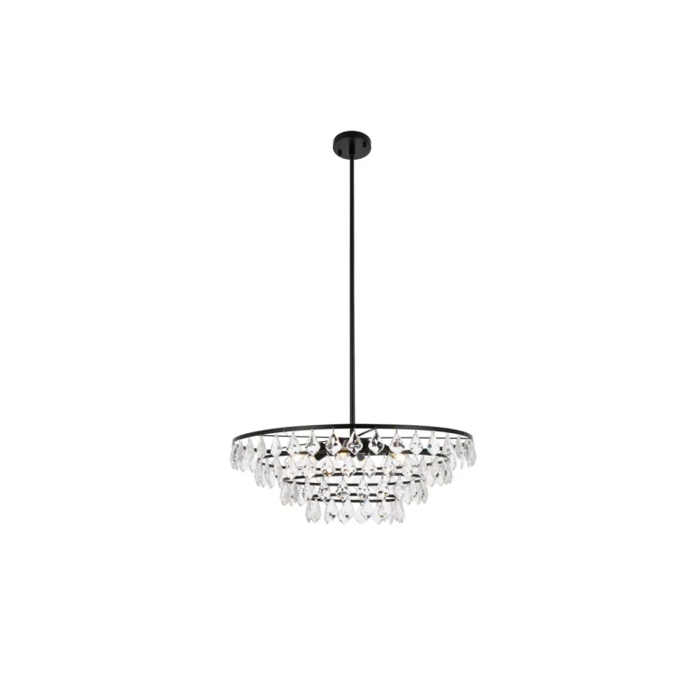 Black Six Light Pendant from the Ella Collection