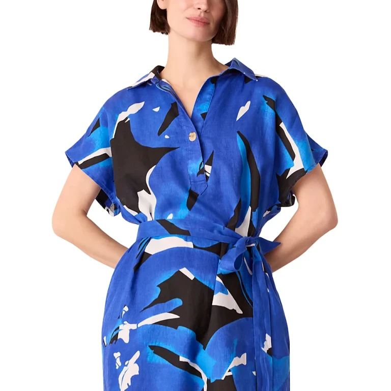 Whistles Abstract Blooms Linen Dress