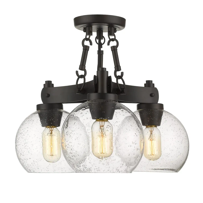 Golden Galveston 3-Light 18" Ceiling Light in Rubbed Bronze