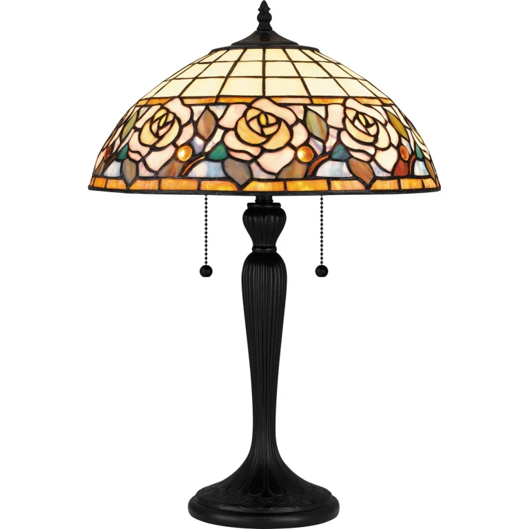 Matte Black Two Light Table Lamp from the Tiffany Collection