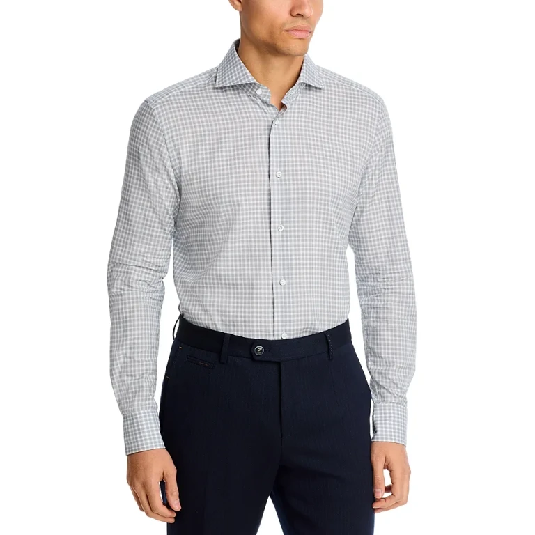 Boss L-Hays Spread Collar Button Down Shirt