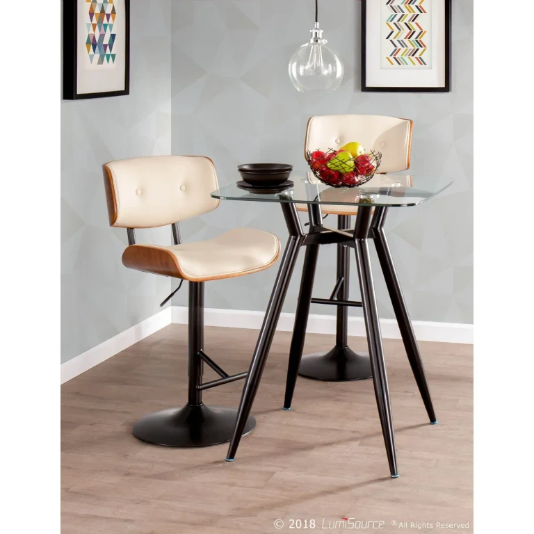 Lombardi Mid Century Modern Adjustable Bar Stool