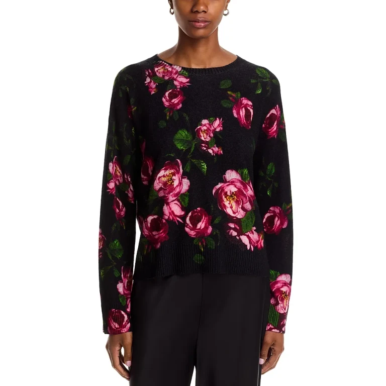 Peony Printed Crewneck Sweater - Exclusive