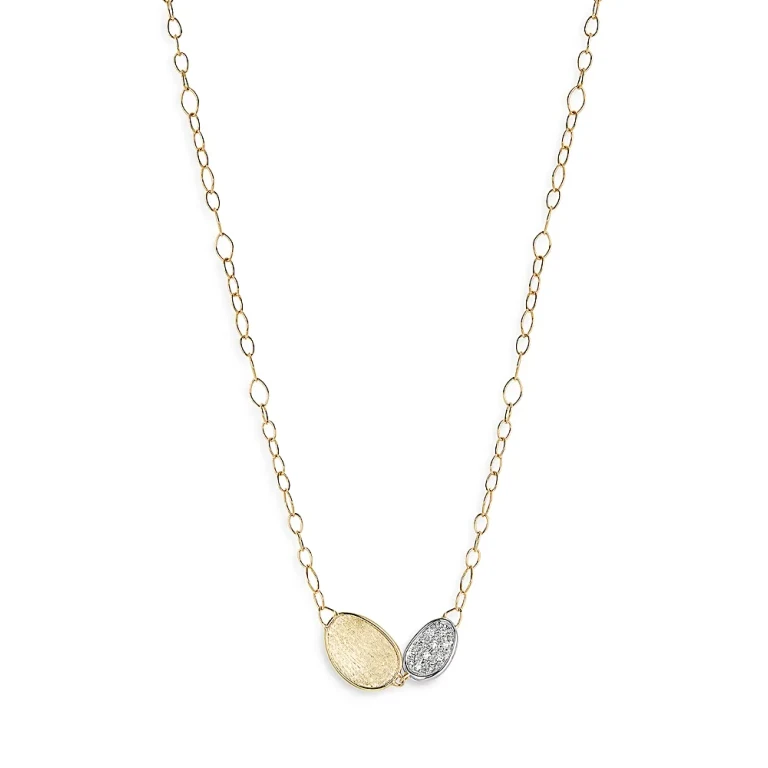 Marco Bicego 18K Yellow & White Gold Lunaria Diamond Station Necklace, 16.5