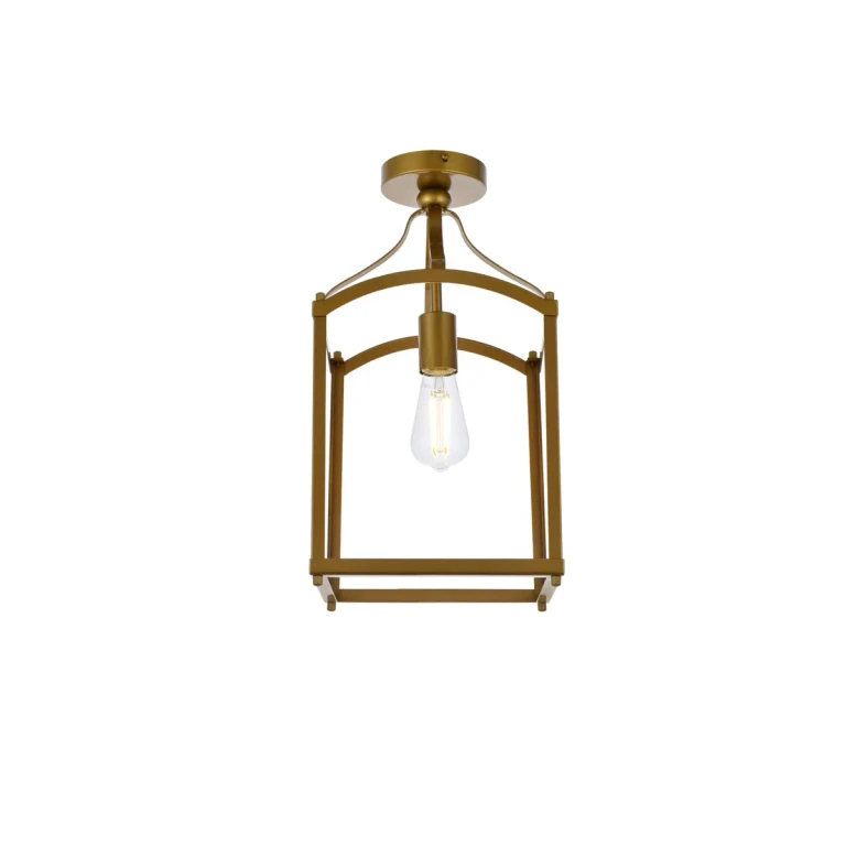 Brass One Light Flush Mount from the Janet Collection