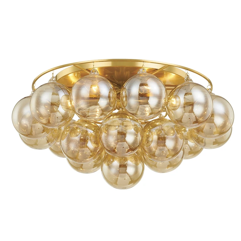 Mimi 6-Light Flush Mount Ceiling Light in Aged Brass