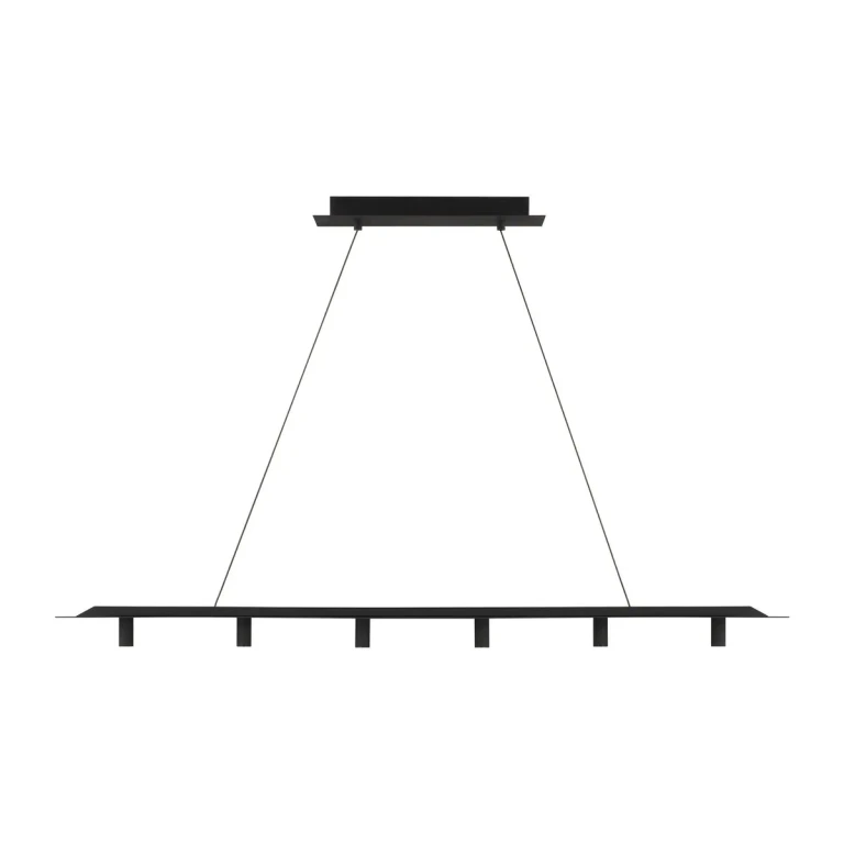 Nightshade Black LED Linear Suspension from the Ponte Collection