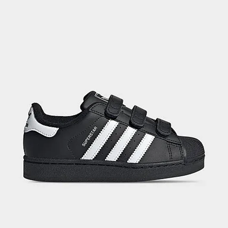 adidas Little Kids Originals Superstar II Comfort Closure Casual Shoes in Core Black/Cloud White/Core Black Size: 10.5