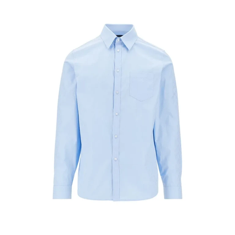 Camisa de hombre Gucci en popelina con GG Jacquard