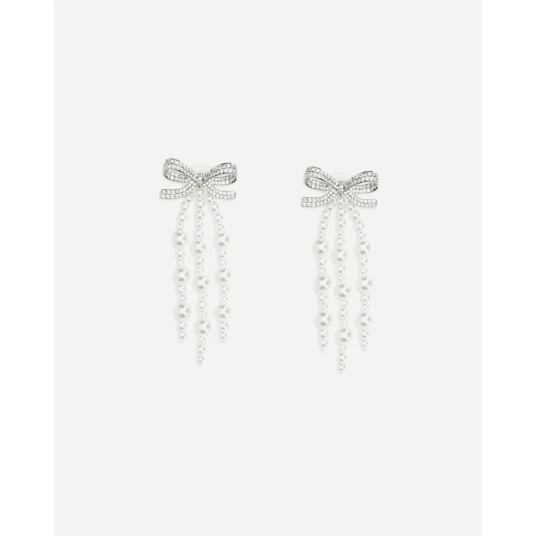 SELF-PORTRAIT Cascade bow Earrings with pearls Female UNI