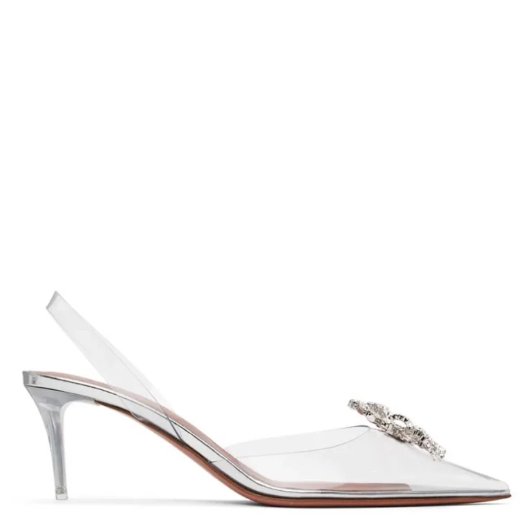Amina Muaddi Rosie Glass Slingback Sandals