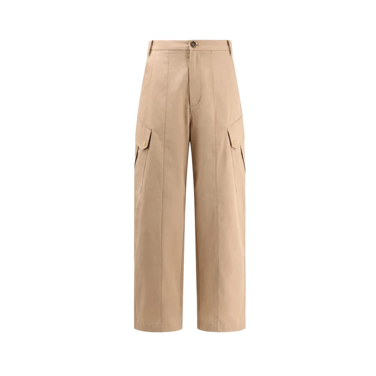 Pinko Trousers Green Cotton - Mujer