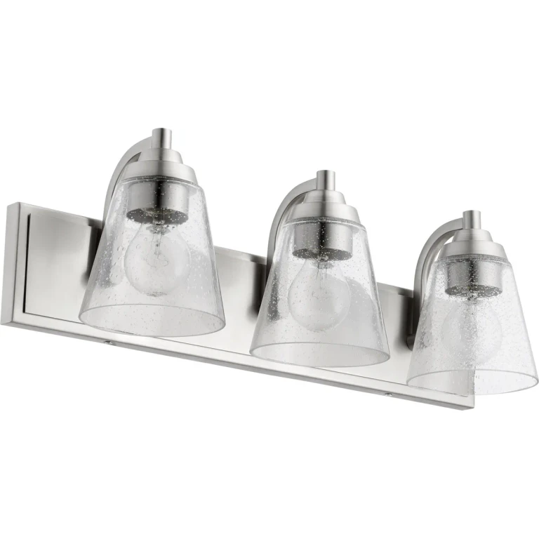 Quorum Transitional 3-Light 7" Bathroom Vanity Light in Satin Nickel