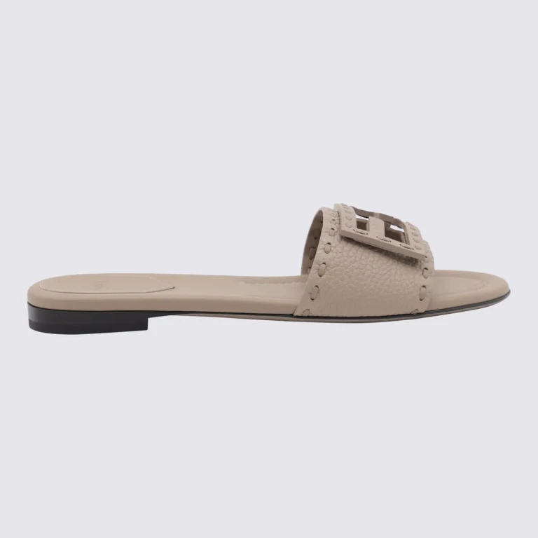 Beige leren flats