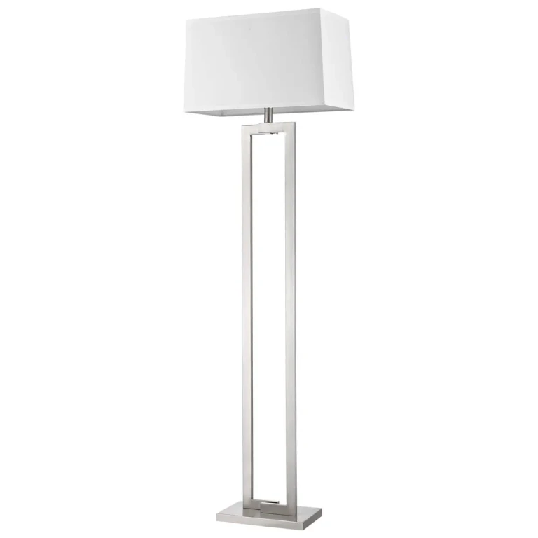 Brushed Nickel One Light Floor Lamp from the Riley Collection