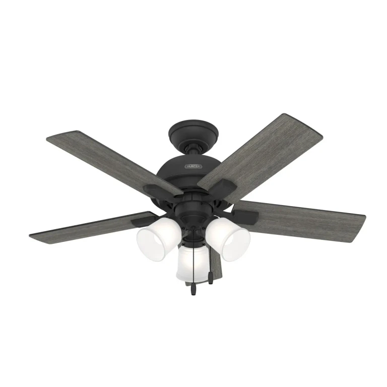 Matte Black 44"Ceiling Fan from the Crystal Peak Collection