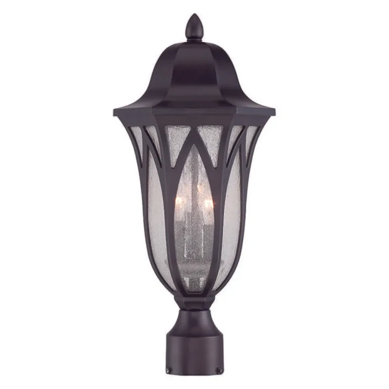 Oil Rubbed Bronze Three Light Post Mount from the Milano Collection