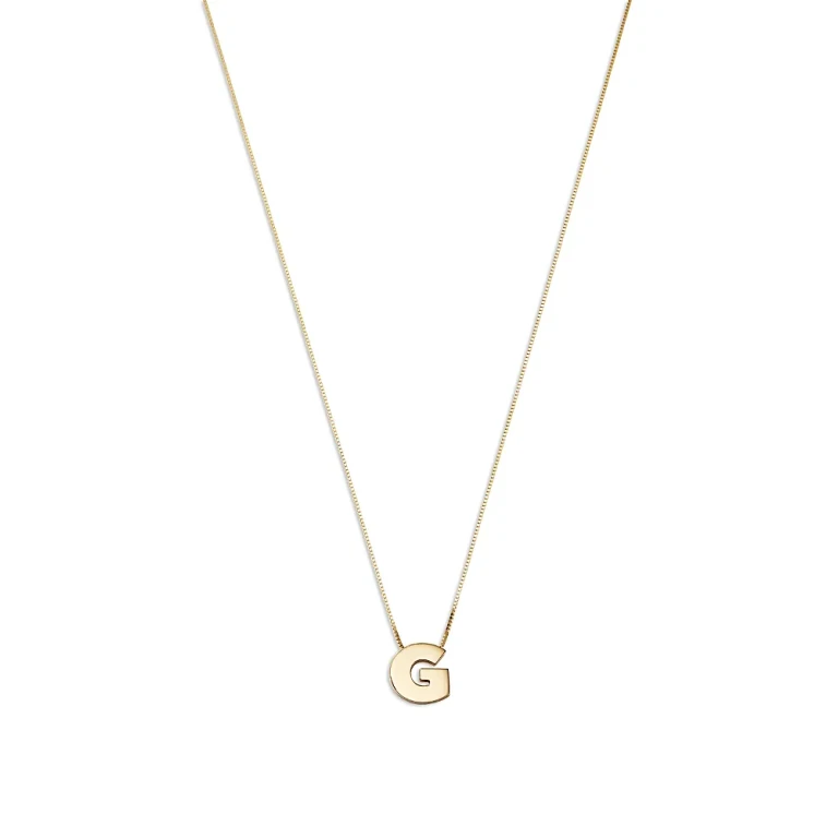 Initial Pendant Necklace in 14K Yellow Gold, 16