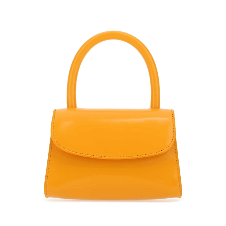 Orange Leather Mini Handbag Sunflower