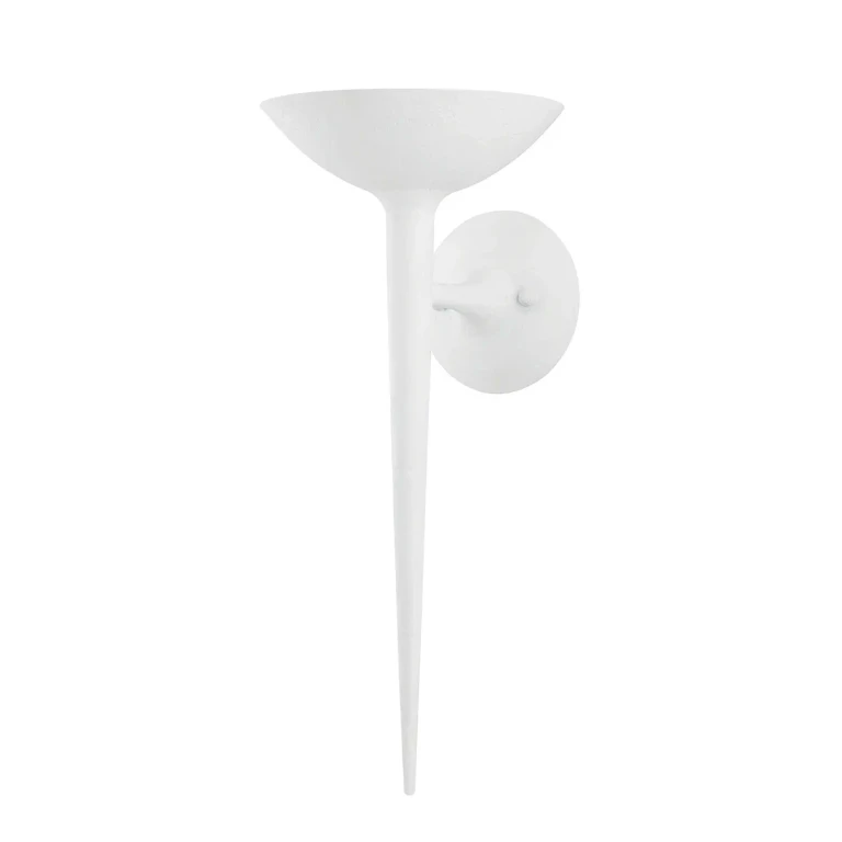 Gesso White One Light Wall Sconce from the Cecilia Collection