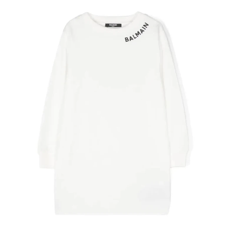 Balmain Kids Long-Sleeve Logo Sweatshirt Dress