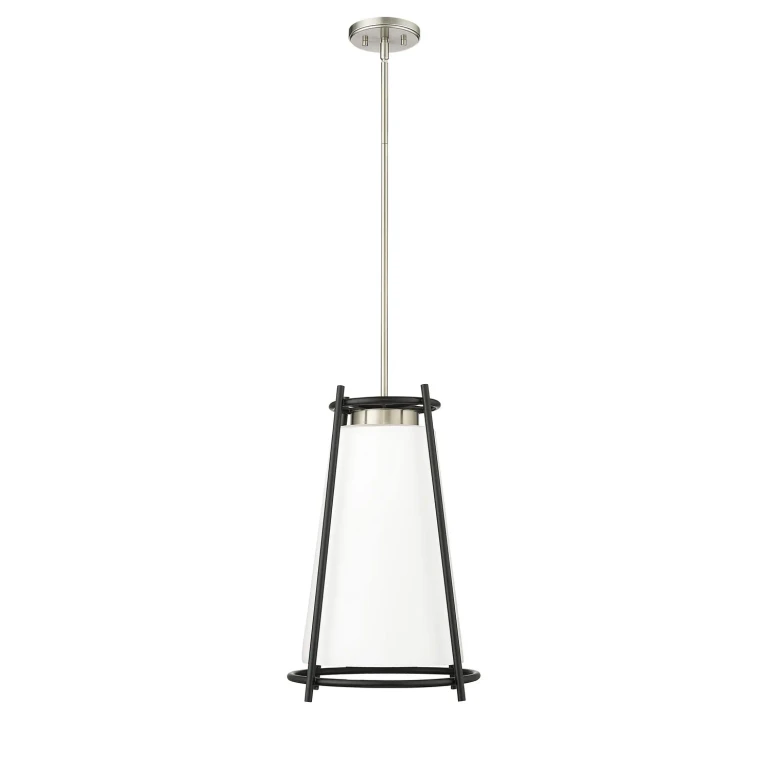 Brushed Nickel One Light Pendant from the Milroe Collection