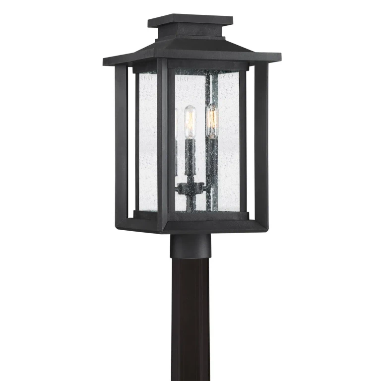 Wakefield 3-Light Outdoor Post Lantern in Earth Black