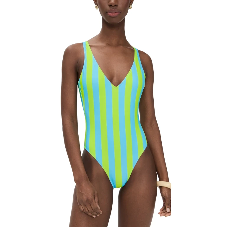 Solid & Striped The Michelle One Piece Ocean Mist/Sour Apple XL
