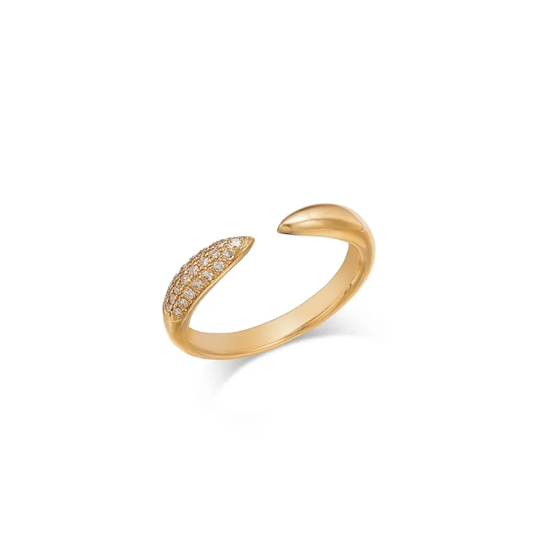 Bloomingdale's Diamond Pave Cuff Pinky Ring in 14K Yellow Gold, 0.09 tcw