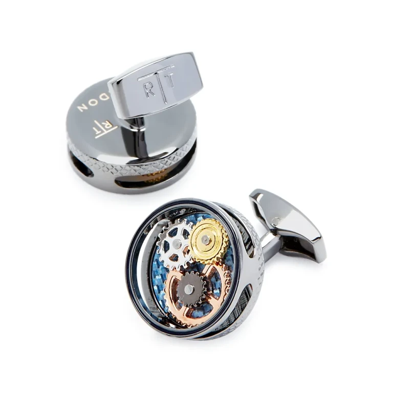 Tateossian Gear Carbon Cufflinks