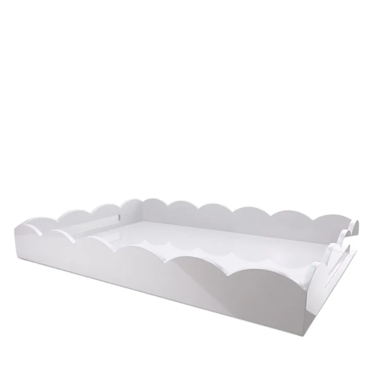 Addison Ross Large Lacquer Scalloped Ottoman Tray