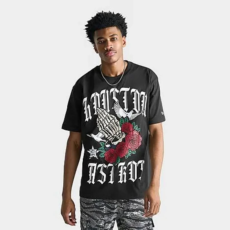 Men's Houston Astros MLB Roses Graphic T-Shirt in Black Size: Small