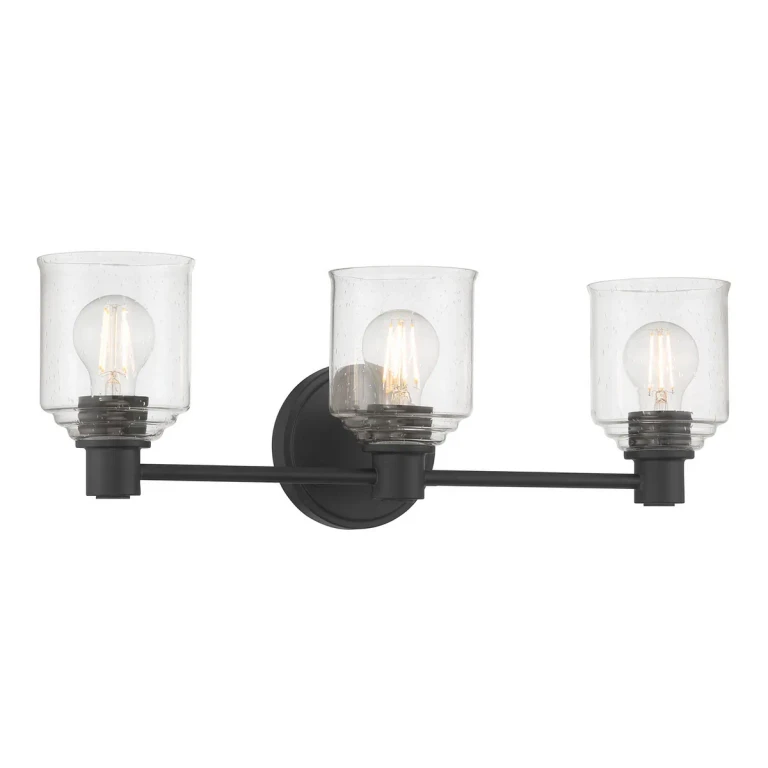 Matte Black Bathroom Vanity Light from the Vessair Collection