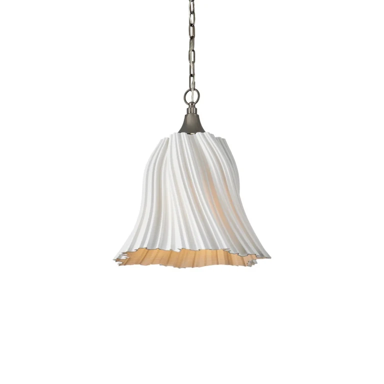 White Antique Brushed Nickel Pendant from the Twirl Collection