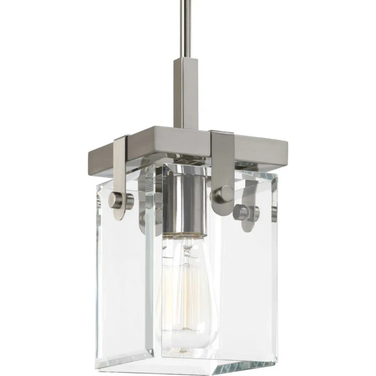 Brushed Nickel One Light Mini Pendant from the Glayse Collection