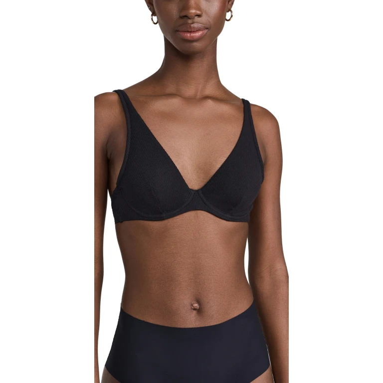 Simone Perele Eugenie Sheer Plunge Bra Black 36E
