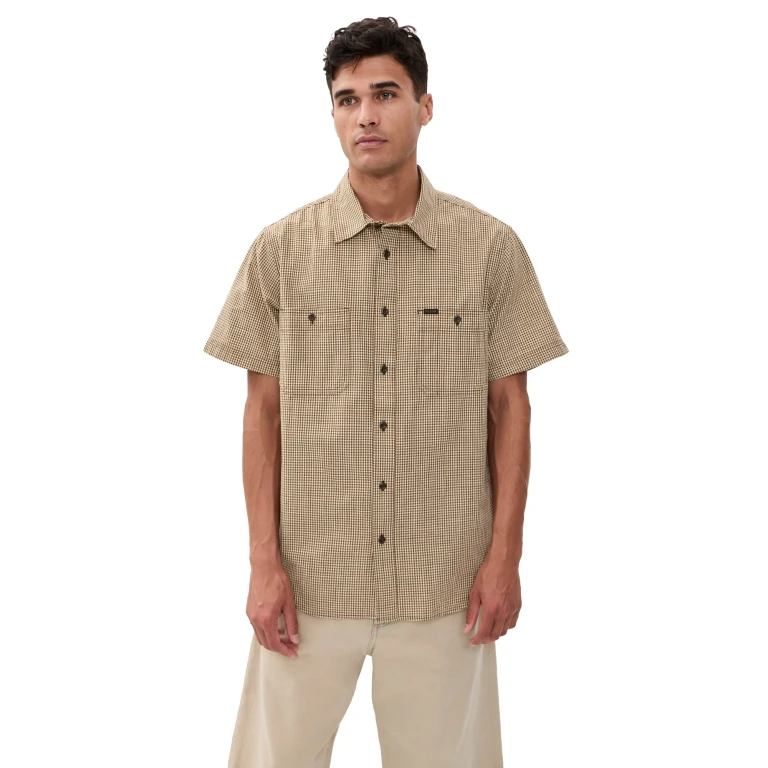 Filson Short Sleeve Chambray Shirt Coffee/Natural Plaid XXL