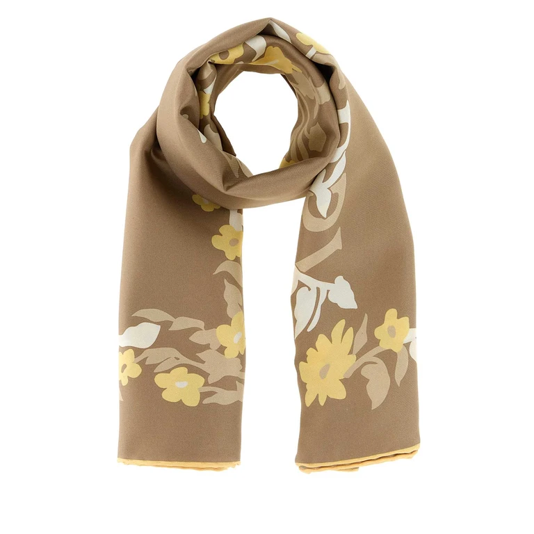 Burberry Beige Silk Foulard Sand Mulberry Sciarpe E - Unisex