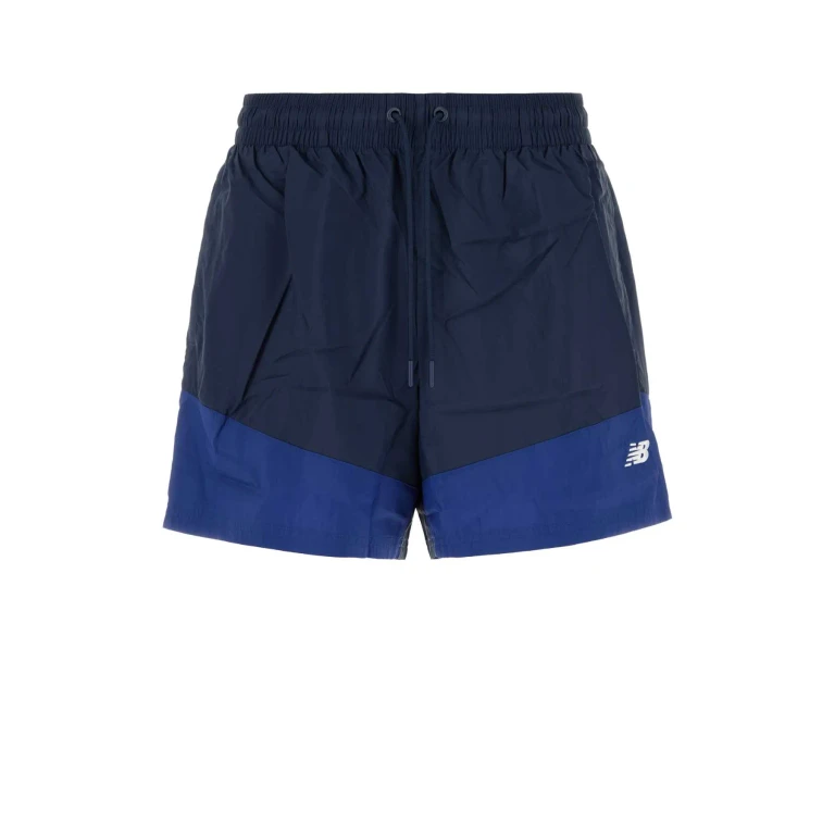 New Balance Navy Blue Nylon Bermuda Shorts Nbnavy Exterior - Men
