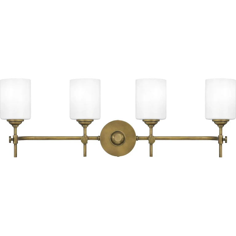 Aria 4-Light Bathroom Vanity Light in Weathered Brass