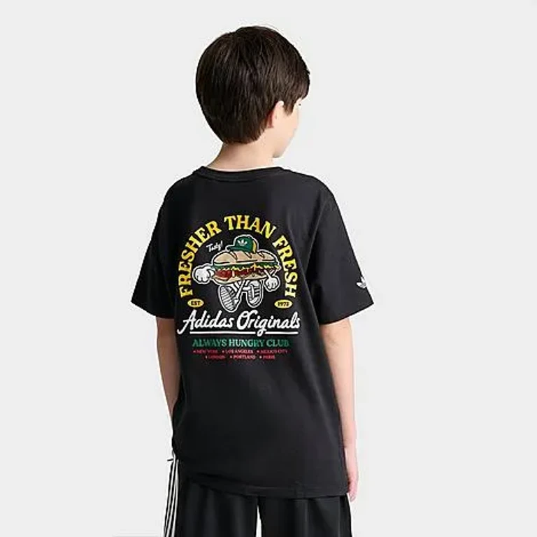 adidas Big Kids Originals Fresher Than Fresh Graphic T-Shirt in Black Size: XS