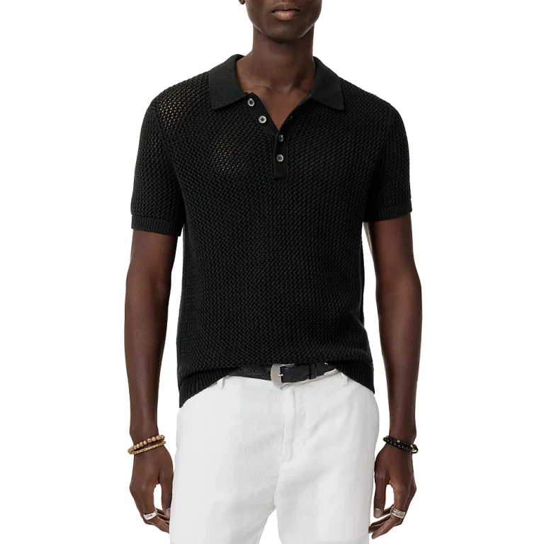John Varvatos Tapia Wool and Linen Polo Shirt