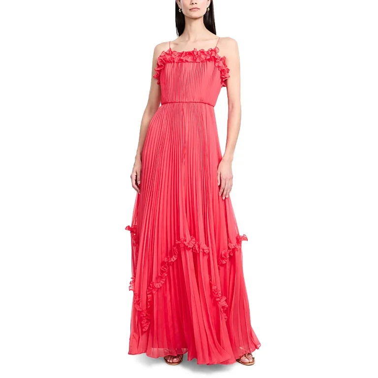 Bcbgmaxazria Shirring Ruffle Gown